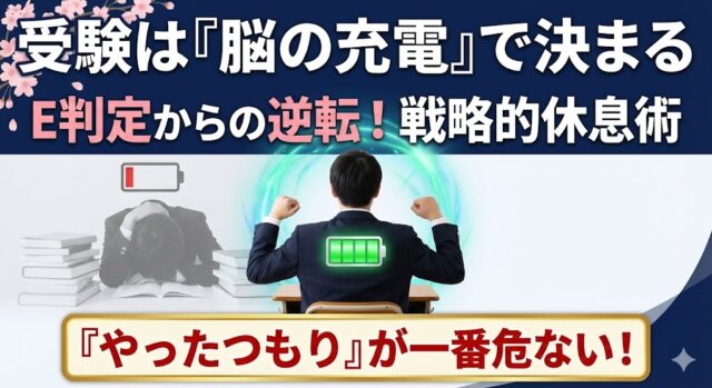 【受験生必読】「勉強したつもり」が一番怖い。脳科学に基づく「戦略的休息」と「メンタル管理術」